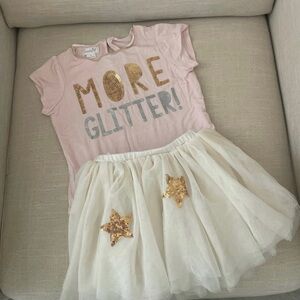 Mud Pie More Glitter Girls Skirt Set Sz 3T